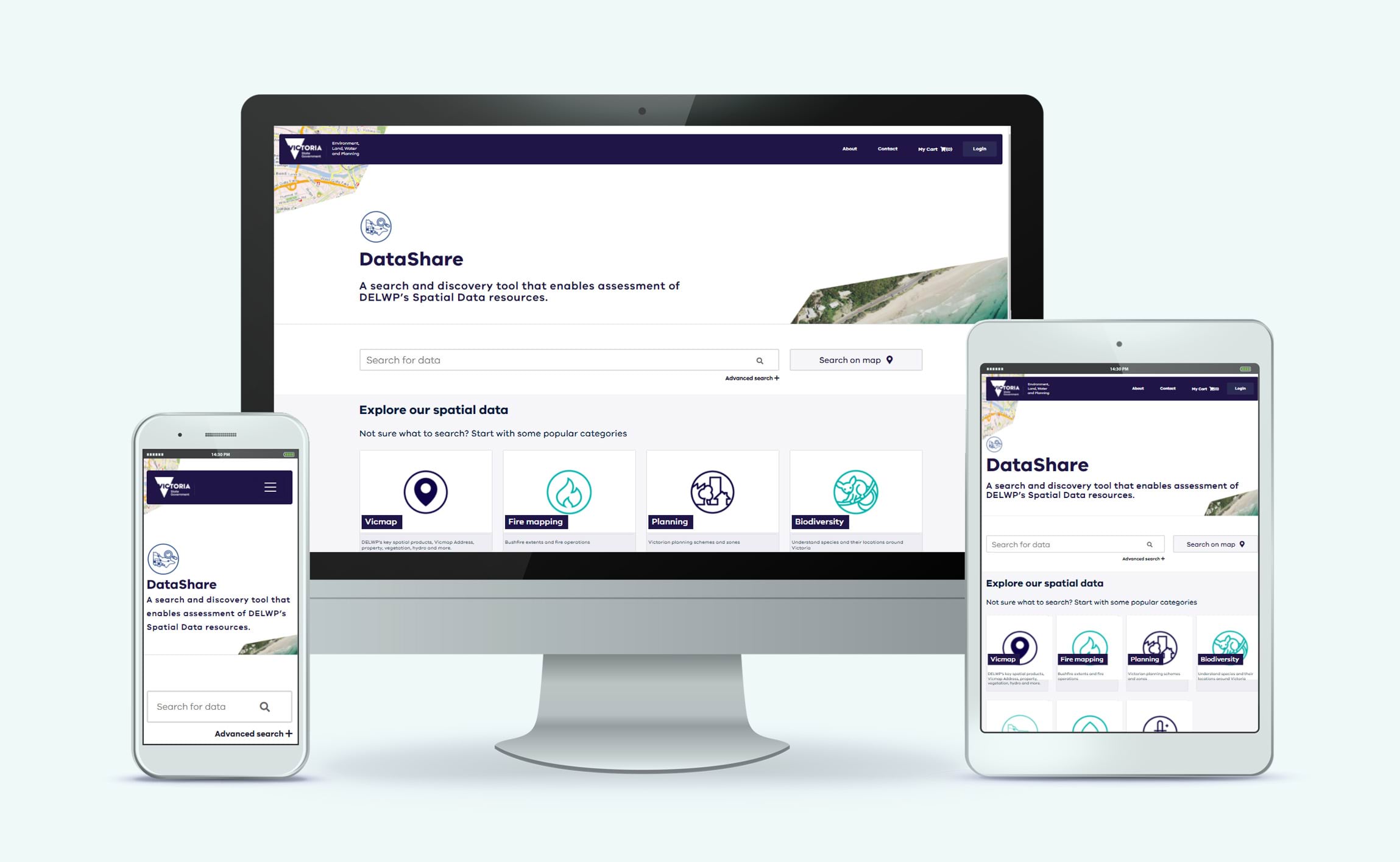 Datashare website accessible across devices