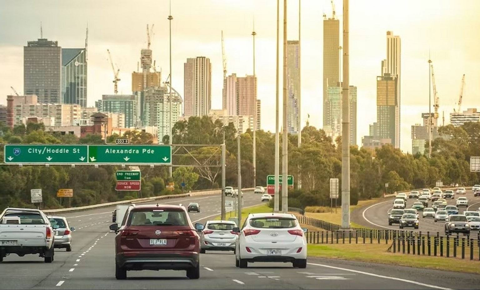 Image of cars driving on a freeway