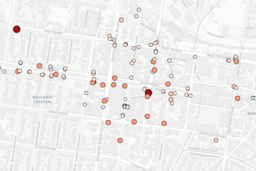 Image of dots on a map