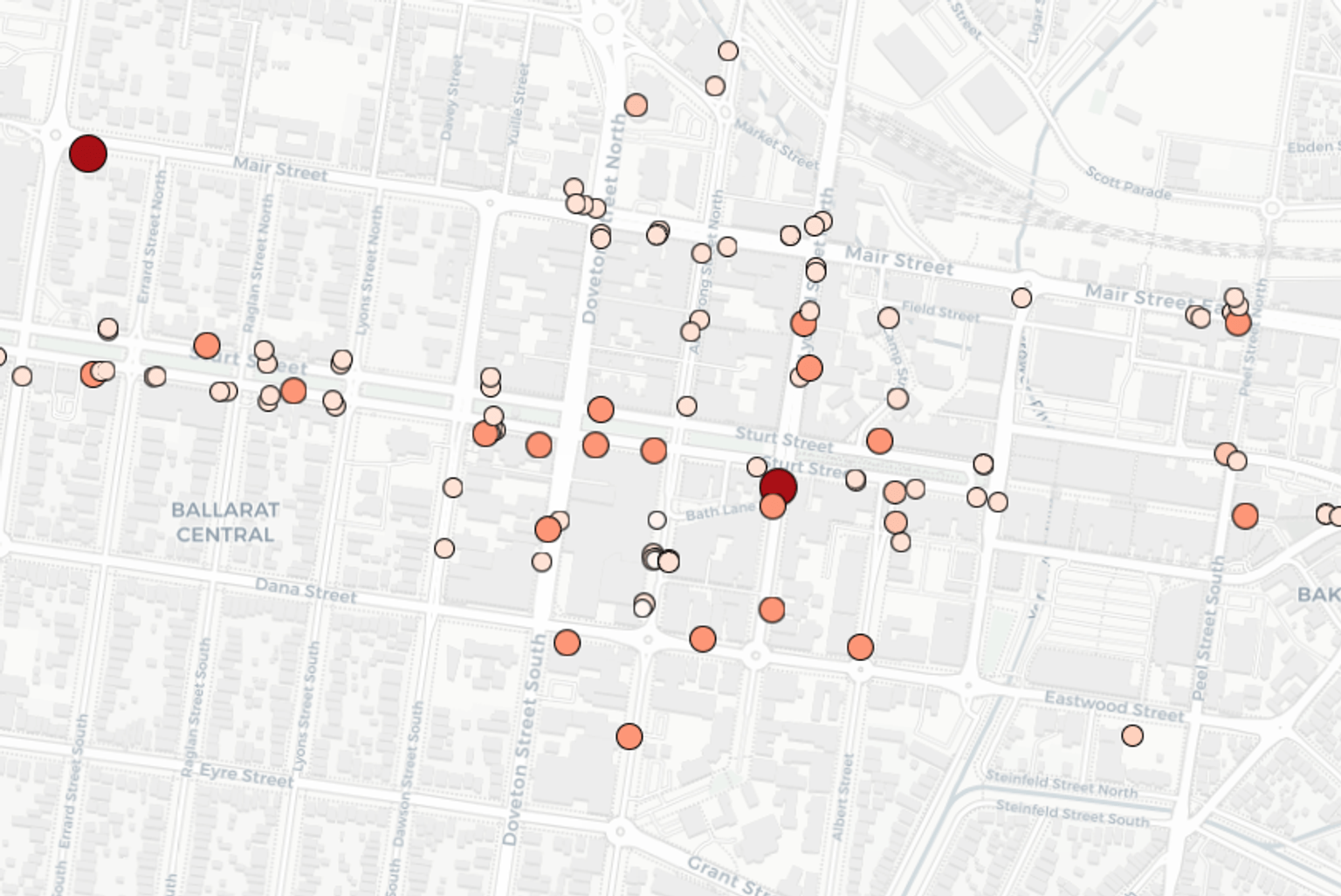 Image of dots on a map